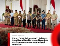 Dalam Rangka Pembangunan Stadion : Wali Kota Makassar Dampingi Pj Gubernur Sulsel Temui Presiden RI