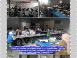 17 Warga Binaan Lapas IIA Parepare Sukses Menyelesaikan Ujian Semester Genap Pendidikan Kesetaraan