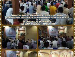 Lapas IIA Parepare Memulai Bulan Suci Ramadan Dengan Sholat Tarawih dan Tadarus Al-Qur’an