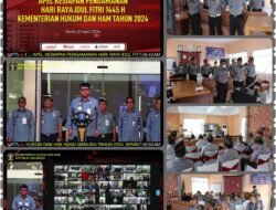 KALAPAS PAREPARE DAN JAJARAN MENGIKUTI APEL KESIAPAN PENGAMANAN HARI RAYA IDUL FITRI 1445 H SECARA TERPUSAT