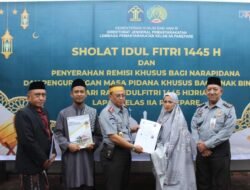 Satu Orang Narapidana di Lapas Parepare Langsung Bebas Setelah Dapat Remisi Khusus Hari Raya Idul Fitri