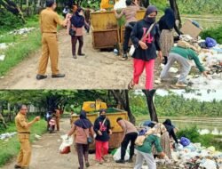 Bhabinkamtibmas Menyokong Pembersihan Sampah di Perbatasan Panyula dan Toro