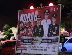 Semarak Lapangan Merdeka Watampone: Pemda dan TNI-POLRI Bone, Gelar Nobar Semi Final AFC U23 Indonesia vs Uzbekistan