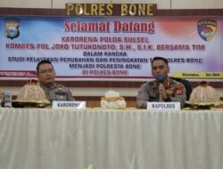 Kapolres Bone Sambut Tim Birorena Polda Sulsel Dalam Rangka Studi Kelayakan Perubahan dan Peningkatan Tipe Polres Bone
