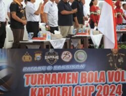 Polri Gelar Turnamen Bola Voli Kapolri Cup 2024 di Gor Universitas Hasanuddin