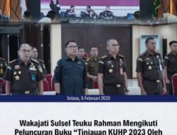 Kejati Sulsel Ikuti Peluncuran Buku “Tinjauan KUHP 2023” Secara Daring